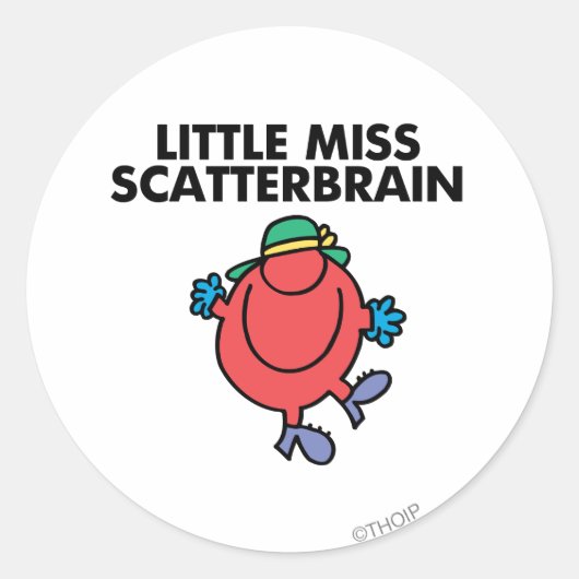 Happy Little Miss Scatterbrain Ronde Sticker (Voorkant)