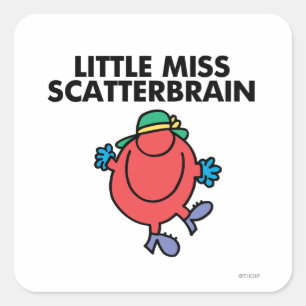 Happy Little Miss Scatterbrain Vierkante Sticker
