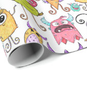 Happy Little Monsters Cadeaupapier (Rol Hoek)