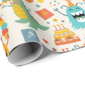 Happy Little Monsters Cadeaupapier (Rol Hoek)