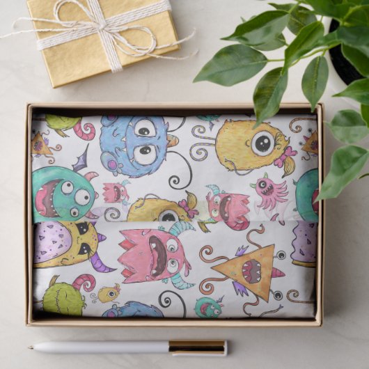Happy Little Monsters Tissuepapier (Geschenk)