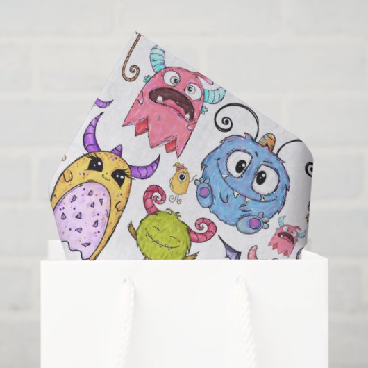 Happy Little Monsters Tissuepapier (Cadeauzakje)