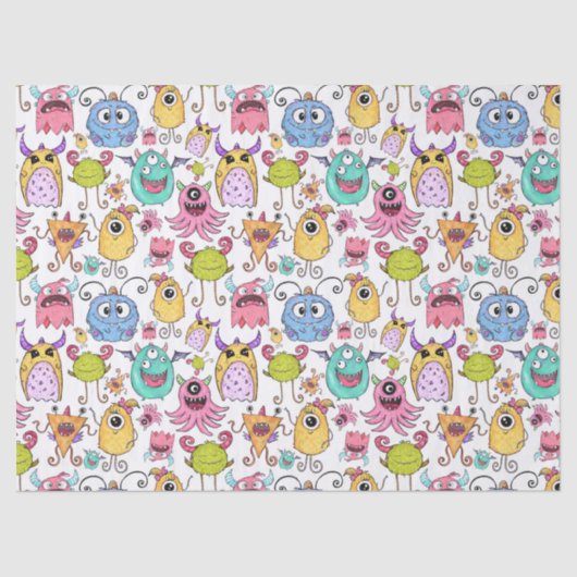 Happy Little Monsters  Tissuepapier (Voorkant)