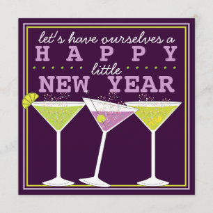 Happy Little New Year Eve Cocktail Party Kaart