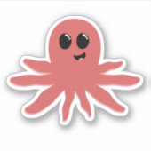 Happy Little Octopus - Tekening Sticker (Voorkant)