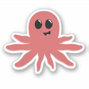 Happy Little Octopus - Tekening Sticker