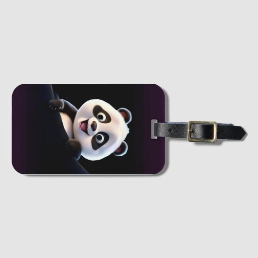 Happy Little Panda Bagagelabel (Voorkant (horizontaal))