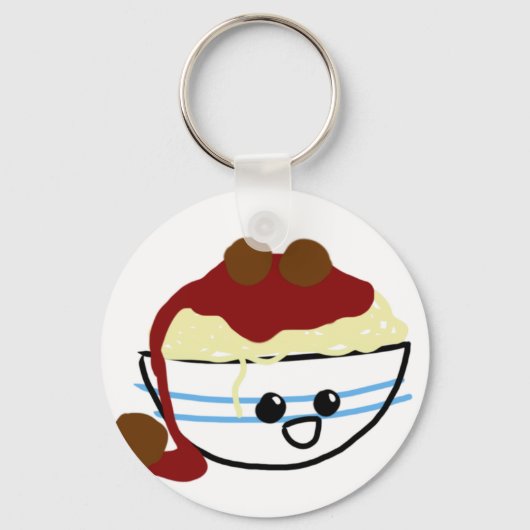 Happy Little Pasta Bowl Sleutelhanger (Voorkant)