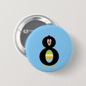 Happy Little Penguin-knop Ronde Button 5,7 Cm (Voorkant /achterkant)