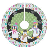 Happy Little Penguins Holiday Tree Rok Kerstboom Rok (Voorkant)