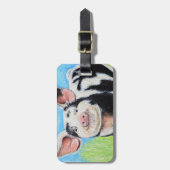 Happy Little Pig Painting Bagagelabel (Voorkant verticaal)