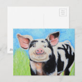 Happy Little Pig Painting Briefkaart (Voorkant / Achterkant)