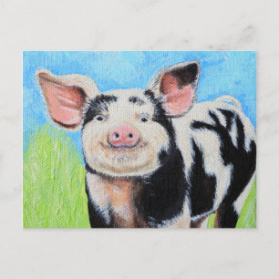Happy Little Pig Painting Briefkaart
