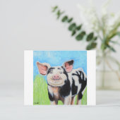Happy Little Pig Painting Briefkaart (Staand voorkant)