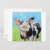 Happy Little Pig Painting Briefkaart (Voorkant / Achterkant)