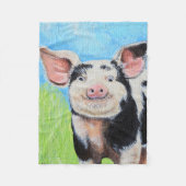 Happy Little Pig Painting Fleece Deken (Voorkant)