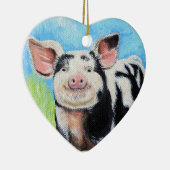 Happy Little Pig Painting Keramisch Ornament (Rechts)
