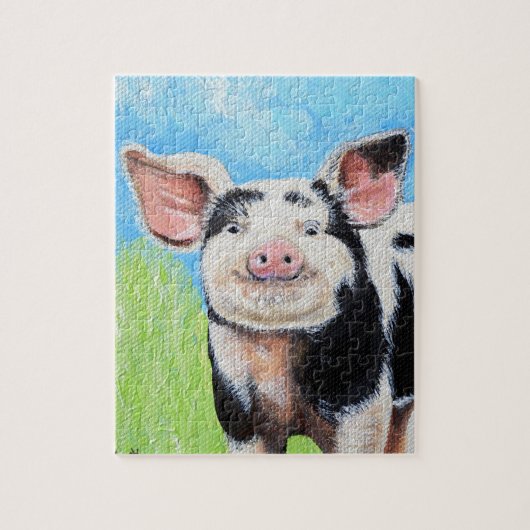 Happy Little Pig Painting Legpuzzel (Verticaal)