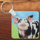 Happy Little Pig Painting Sleutelhanger (Voorkant)