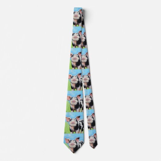 Happy Little Pig Painting Stropdas (Voorkant)