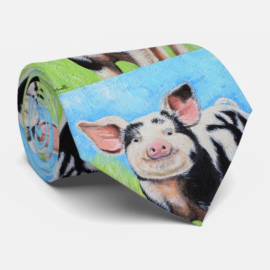 Happy Little Pig Painting Stropdas (Opgerold)