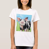 Happy Little Pig Painting T-shirt (Voorkant)