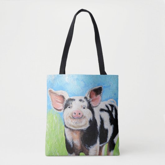 Happy Little Pig Painting Tote Bag (Voorkant)