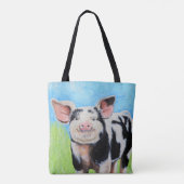 Happy Little Pig Painting Tote Bag (Achterkant)