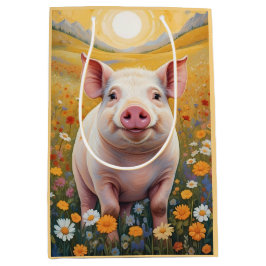 Happy Little Pig Sunny Daisy Field Medium Cadeauzakje