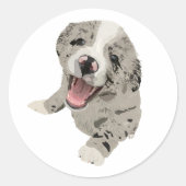 Happy Little Pup 1.0 Ronde Sticker (Voorkant)