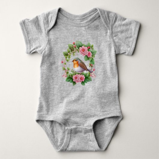 Happy Little Robin Baby Bodysuit (Voorkant)