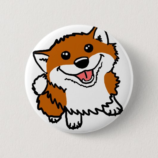 Happy Little Shiba Ronde Button 5,7 Cm (Voorkant)
