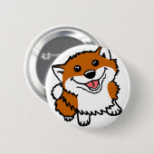 Happy Little Shiba Ronde Button 5,7 Cm (Voorkant /achterkant)