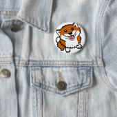 Happy Little Shiba Ronde Button 5,7 Cm (In situ)