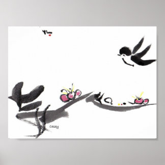 Happy Little Swallow Art Print