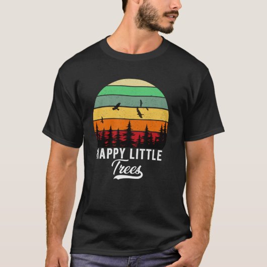 Happy Little Tree Bob Style  Forests Earth T-shirt (Voorkant)