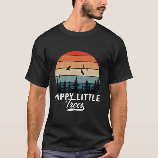 Happy Little Tree Bob Style Forests Earth T-shirt (Voorkant)
