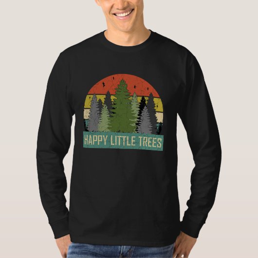 Happy Little Trees Evergreen Forest  For Men Women T-shirt (Voorkant)