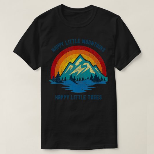 Happy Little Trees Mountains Bob Style  Ret T-shirt (Design voorkant)