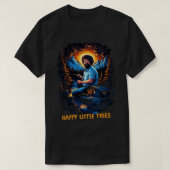 Happy Little Trees Retro Fan kunstwerk T-shirt (Design voorkant)