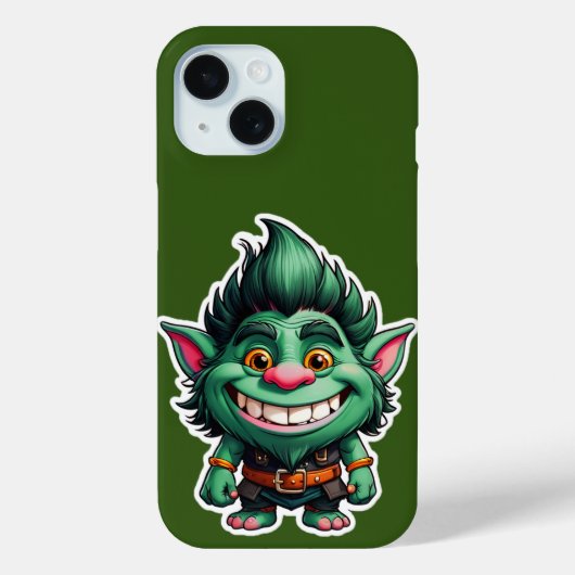 Happy Little Troll Chibi illustratie Case-Mate iPhone Case (Achterkant)