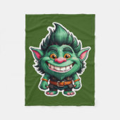 Happy Little Troll Chibi illustratie Fleece Deken (Voorkant)