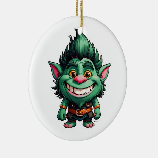 Happy Little Troll Chibi illustratie Keramisch Ornament (Rechts)
