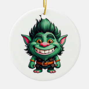 Happy Little Troll Chibi illustratie Keramisch Ornament