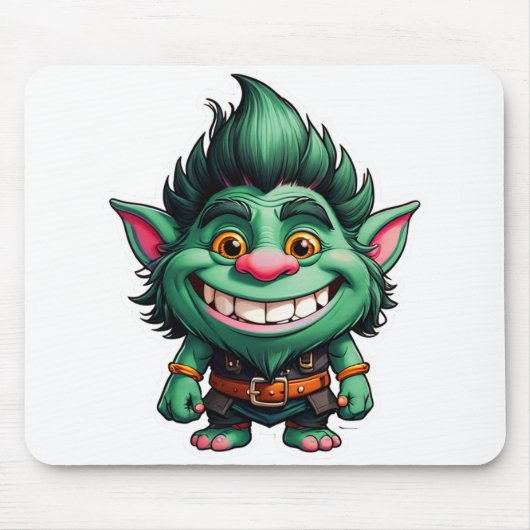 Happy Little Troll Chibi illustratie Muismat (Voorkant)