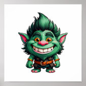 Happy Little Troll Chibi illustratie Poster (Voorkant)