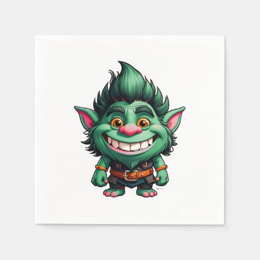 Happy Little Troll Chibi illustratie Servet (Voorkant)