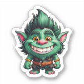 Happy Little Troll Chibi illustratie Sticker (Voorkant)