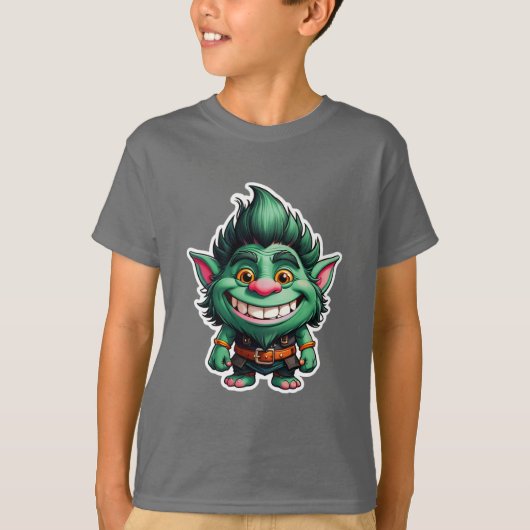 Happy Little Troll Chibi illustratie T-shirt (Voorkant)