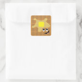 Happy Little Waffle Vierkante Sticker (Tas)